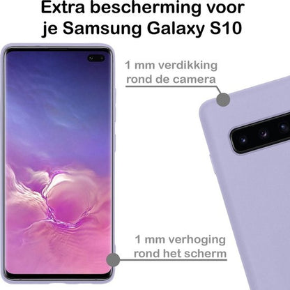 Samsung S10 Hoesje Siliconen Backcover Lichtgewicht - Lila