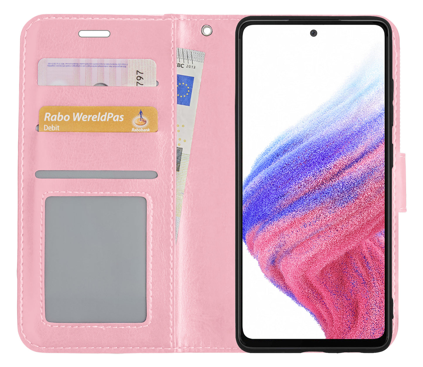 Samsung A53 Hoesje Book Case Kunstleer - Lichtroze