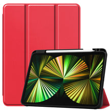 iPad Pro 2021 (12.9 inch) Trifold Bookcase Hoes met Penhouder voor Apple Pen - Rood