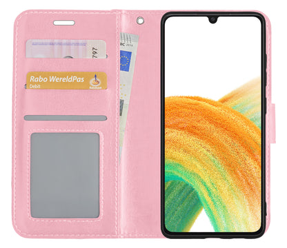 Samsung A33 Hoesje Book Case Kunstleer - Lichtroze