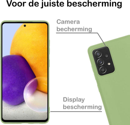 Samsung A72 Hoesje Siliconen Backcover Lichtgewicht - Groen