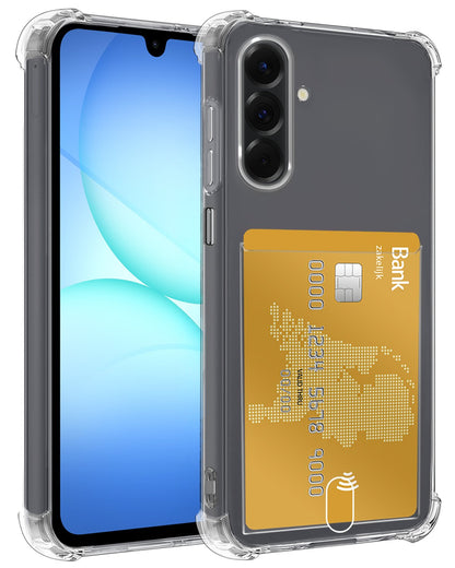 Samsung A17 Hoesje Kaarthouder Backcover Shockproof - Transparant