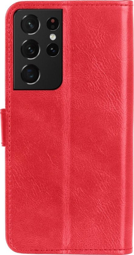 Samsung S21 Ultra Hoesje Book Case Kunstleer - Rood