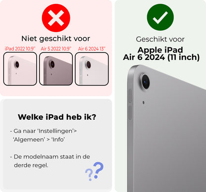 iPad Air 2024 (11 inch) Hoesje Book Case Met Apple Pencil Uitsparing - Donkergroen