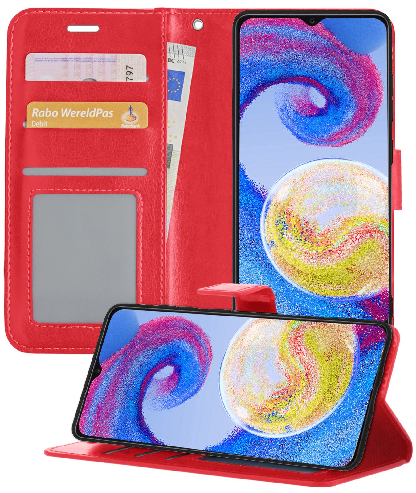 Samsung A04s Hoesje Book Case Kunstleer - Rood