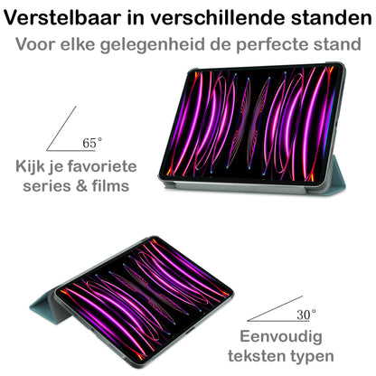 iPad Pro 2022 (11 inch) Trifold Bookcase Hoes - Donkergroen