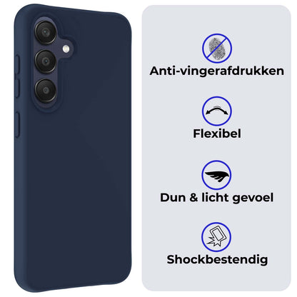 Samsung A25 Hoesje Siliconen Backcover Lichtgewicht - Donkerblauw