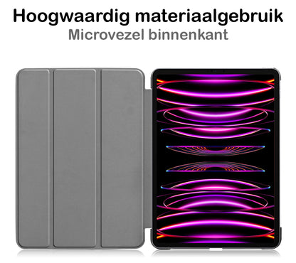 iPad Pro 2022 (11 inch) Trifold Bookcase Hoes - Donkerroze