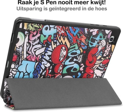 Samsung Galaxy Tab S6 Lite Trifold Bookcase Hoes met Penhouder voor S Pen - Graffity