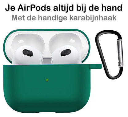 AirPods 3 Hoesje Siliconen met Clip - Turquoise Groen