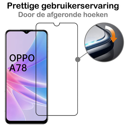 OPPO A78 5G Screenprotector Full Cover Tempered Glass