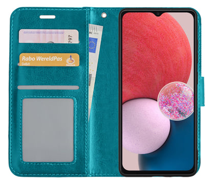 Samsung A13 5G Hoesje Bookcase Cover met Kaarthouder - Turquoise