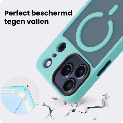 iPhone 17 Pro Hoesje Geschikt voor Magsafe Backcover Shockproof - Lichtblauw