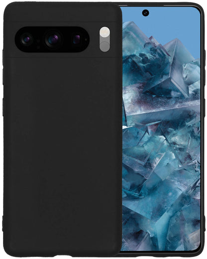 Google Pixel 8 Pro Hoesje Siliconen Backcover Lichtgewicht - Zwart