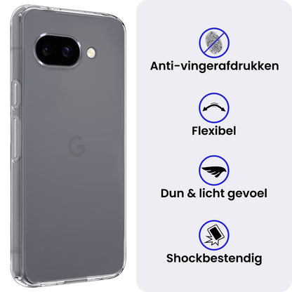 Google Pixel 9a Hoesje Siliconen Backcover Lichtgewicht - Transparant