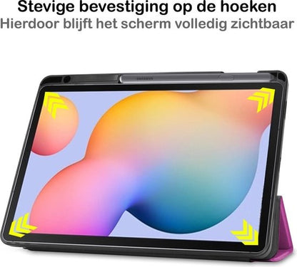 Samsung Galaxy Tab S6 Lite Tablethoes Smcpen Met Screenprotector - Paars