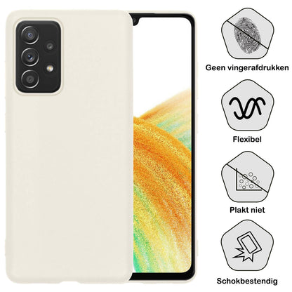 Samsung A33 Hoesje Siliconen Backcover Lichtgewicht - Wit