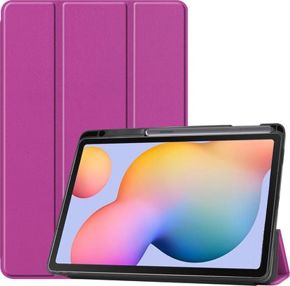 Samsung Galaxy Tab S6 Lite Tablethoes Smcpen Met Screenprotector - Paars