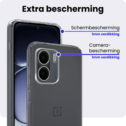 OnePlus 15R Hoesje Siliconen Backcover Lichtgewicht - Transparant