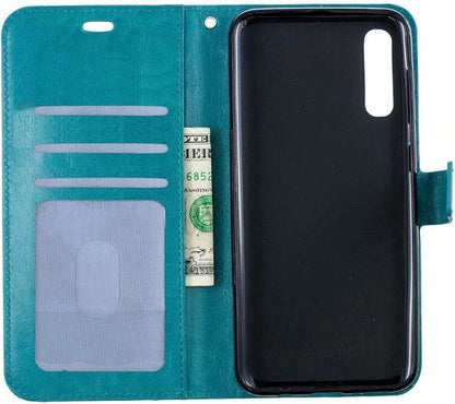 Samsung Galaxy A50 Hoesje Bookcase Cover met Kaarthouder - Turquoise