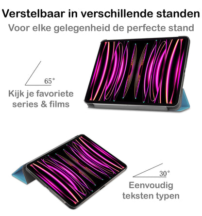 iPad Pro 2022 (11 inch) Trifold Bookcase Hoes - Lichtblauw