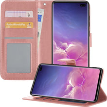 Samsung S10 Hoesje Bookcase Cover met Kaarthouder - Rosé goud