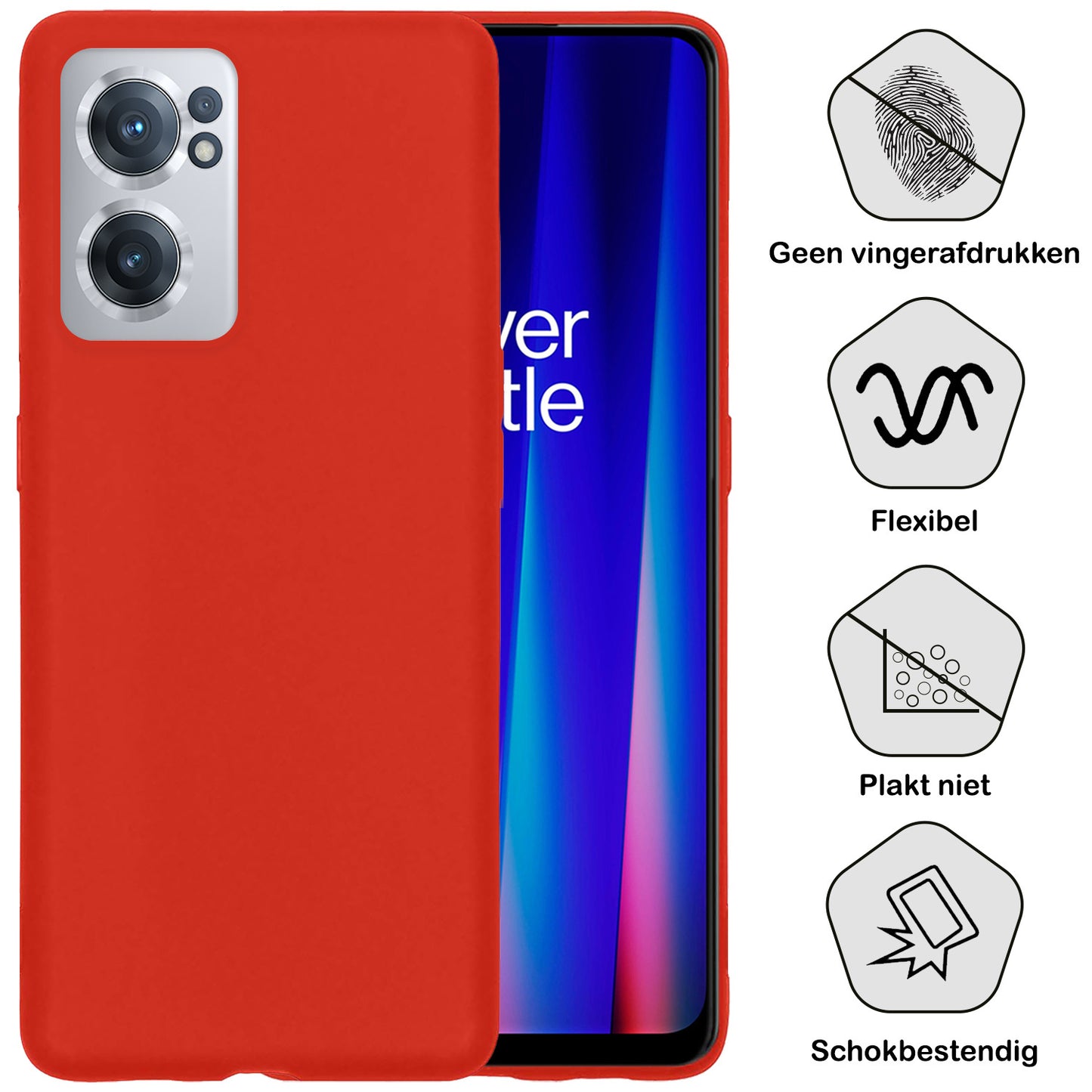 OnePlus Nord CE 2 Hoesje Siliconen - Rood