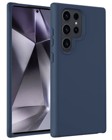 Samsung S24 Ultra Hoesje Siliconen Backcover Lichtgewicht - Donkerblauw