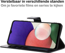 Samsung A22 5G Hoesje Bookcase Cover met Kaarthouder - Zwart