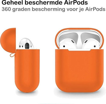 AirPods 2 Hoesje Siliconen Lichtgewicht - Donker oranje