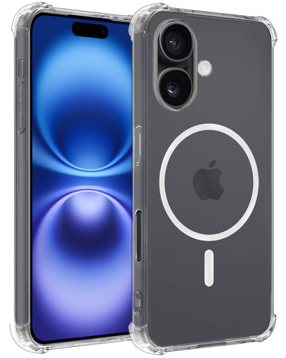 iPhone 16 Hoesje Geschikt voor Magsafe Backcover Shockproof - Transparant