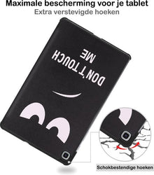 Samsung Galaxy Tab S6 Lite Trifold Bookcase Hoes - Don't Touch Me
