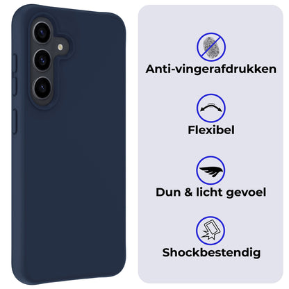 Samsung S24 Plus Hoesje Siliconen Backcover Lichtgewicht - Donkerblauw