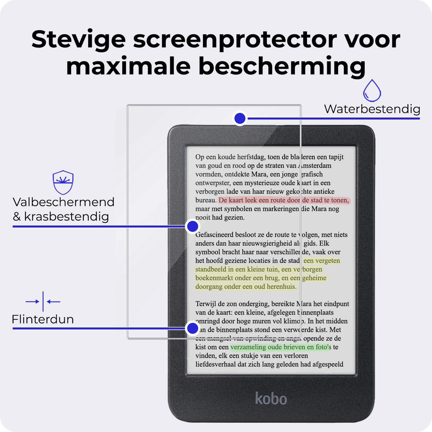 Kobo Clara Colour Screenprotector Tempered Glass