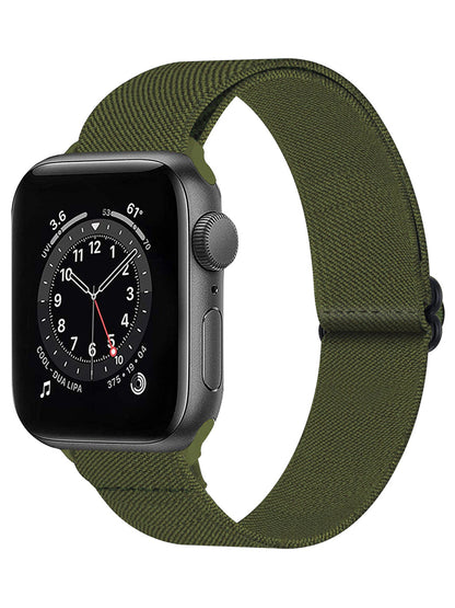 Horloge Bandje Geschikt Voor Apple Watch 1-8 / SE - 42/44/45 mm Bandje Stof - Donkergroen