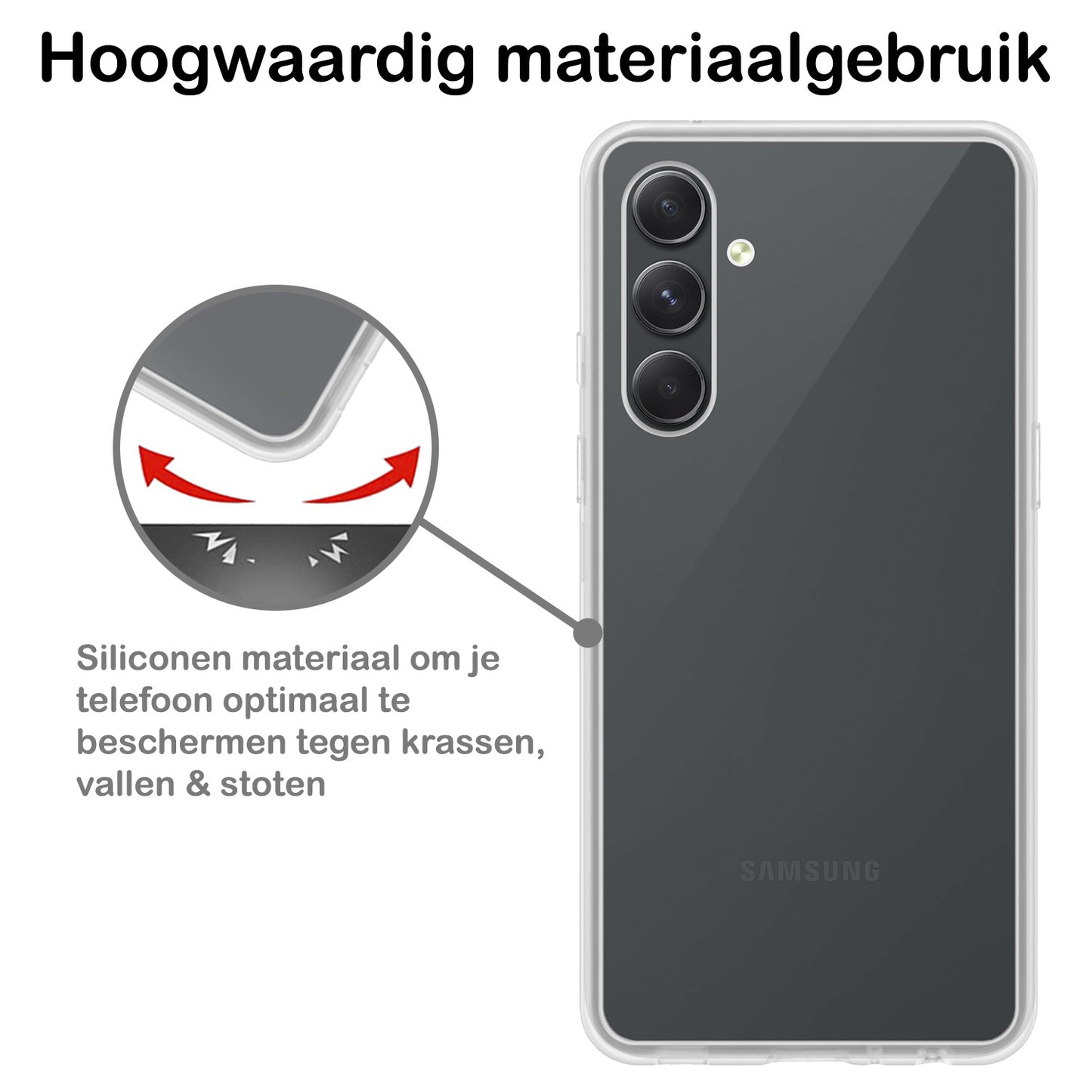 Samsung A54 Hoesje Siliconen - Transparant