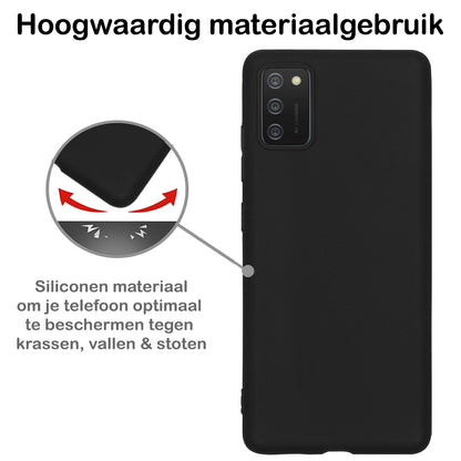 Samsung A03s Hoesje Siliconen Backcover Lichtgewicht - Zwart