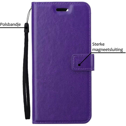 iPhone 15 Pro Hoesje Book Case Kunstleer - Paars