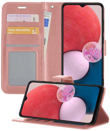 Samsung A13 5G Hoesje Bookcase Cover met Kaarthouder - Rosé goud