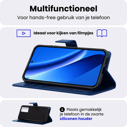 Google Pixel 10a Hoesje Bookcase Cover met Kaarthouder - Donkerblauw
