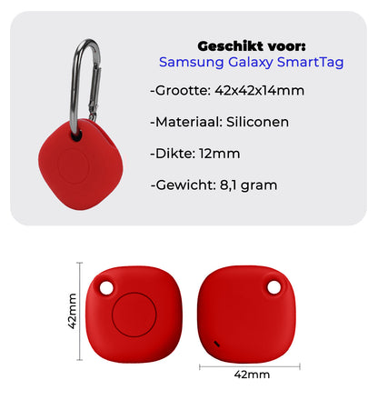 Samsung SmartTag+ Hoesje Siliconen Full Cover Lichtgewicht - Rood