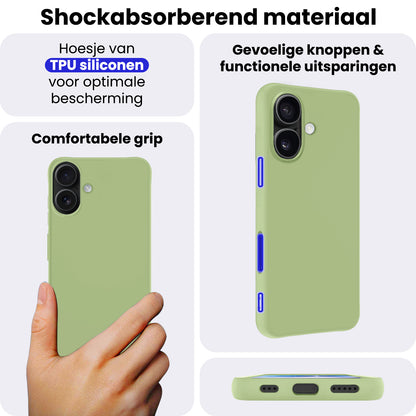 iPhone 17 Hoesje Siliconen Backcover Lichtgewicht - Groen
