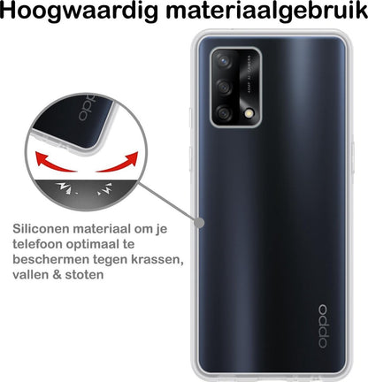 OPPO A74 4G Hoesje Siliconen Backcover Lichtgewicht - Transparant