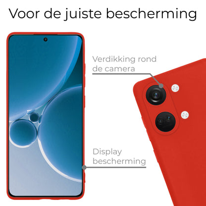 OnePlus Nord 3 Hoesje Siliconen Backcover Lichtgewicht - Rood
