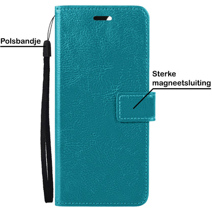 Samsung M22 Hoesje Bookcase Cover met Kaarthouder - Turquoise