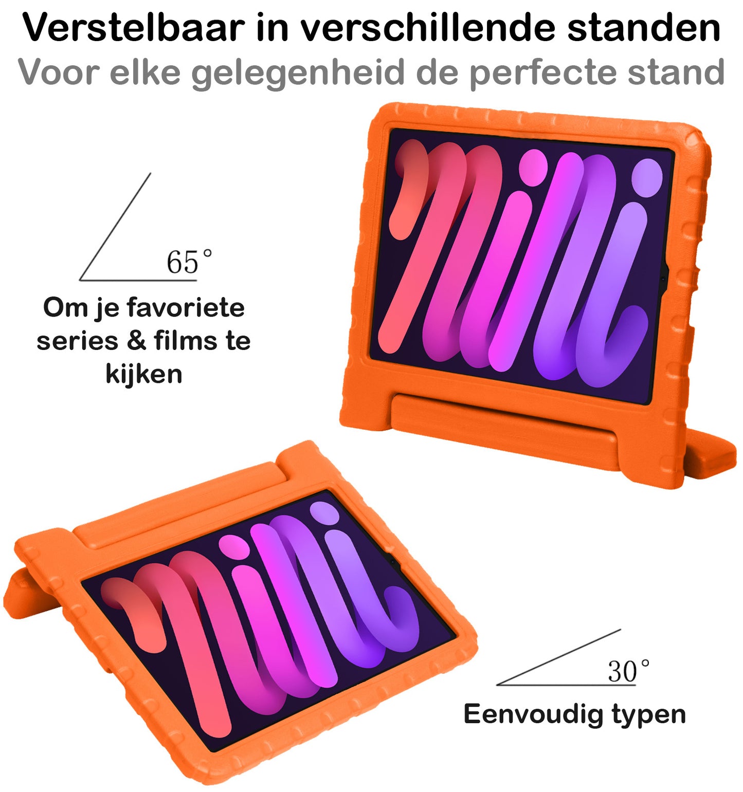 iPad Mini 6 Hoesje Kids Cover Bumper - Oranje