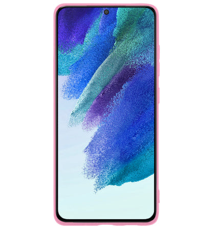 Samsung S21 FE Hoesje Siliconen Backcover Lichtgewicht - Lichtroze