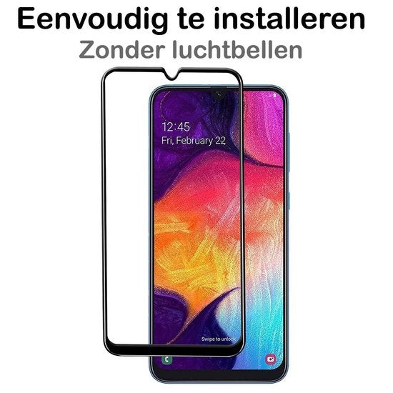 Samsung Galaxy A50 Screenprotector Full Cover Tempered Glass