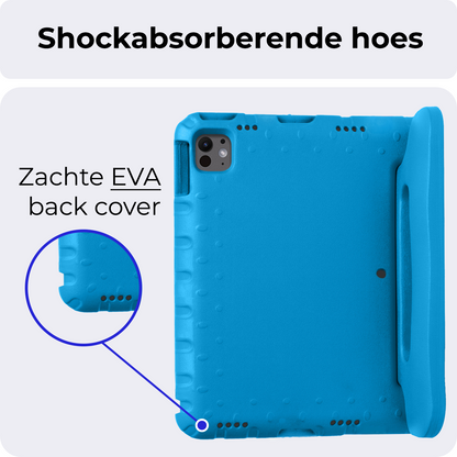iPad Pro 2024 (13 inch) Kinderhoes Shockabsorberend Foam - Blauw