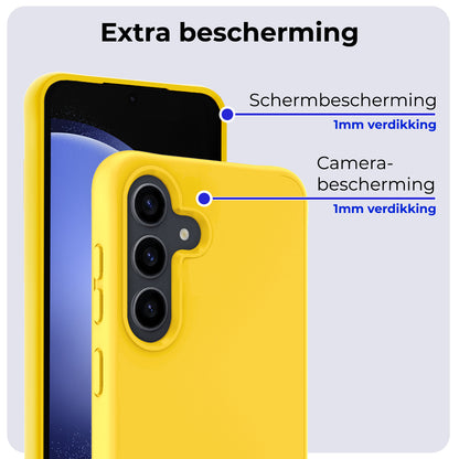 Samsung S23 FE Hoesje Siliconen Backcover Lichtgewicht - Geel